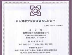 OHSAS18001職業(yè)健康安全管理體系認(rèn)證證書(shū)